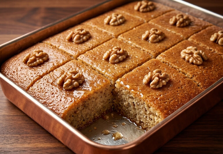Sočna Lažna Baklava (Revanis Sa Orasima) – Tradicionalni Zaliveni Kolač