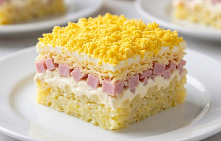 Kremasta Mimoza Salata: Savršeno predjelo u kockastim slojevima