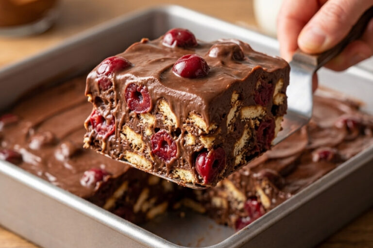 Brza Čoko-Višnja Torta: Najsočniji nepečeni desert od keksa i voća