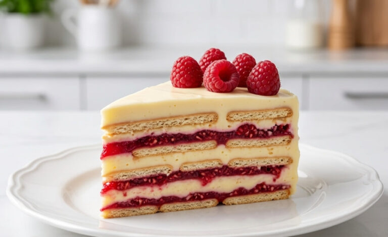 Najbolji Recept za Keks Tortu sa Malinama: Brzi Nepečeni Voćni Desert