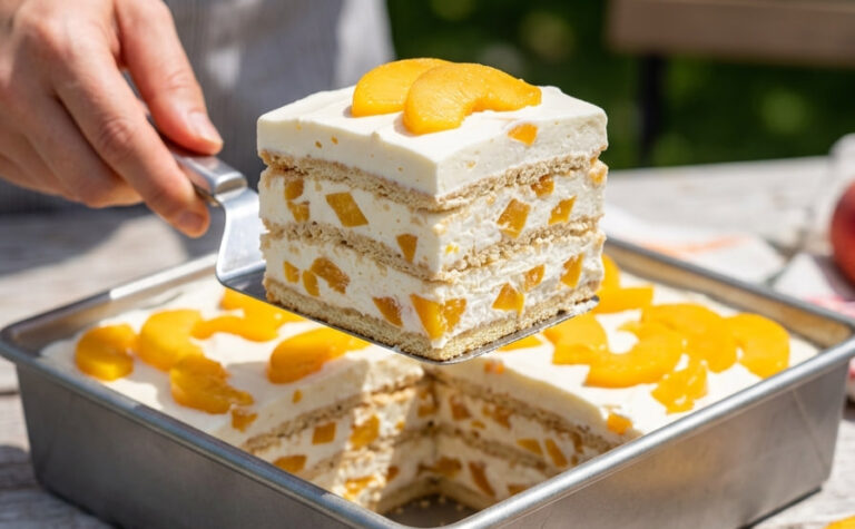 Osvežavajuća Breskva Torta – Brzi Voćni Desert Bez Pečenja