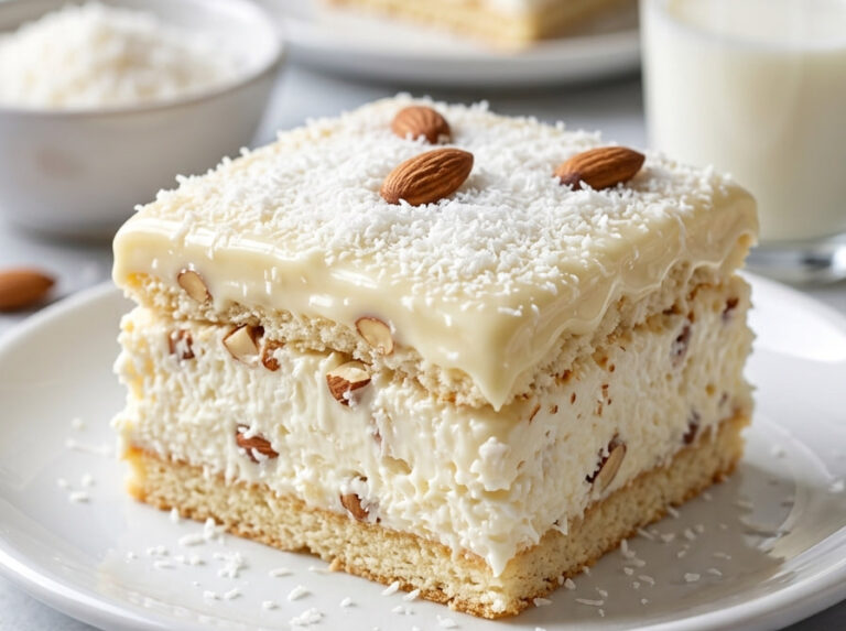 No-Bake Raffaello Torta – Raskošni Kokos Desert Bez Pečenja