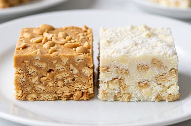 1 Smesa = 2 Vrste Kocki: Brzi nepečeni kolači sa kikirikijem i kokosom