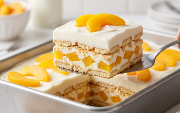 Najbolji Recept za Brzu Tortu sa Breskvama: Osvežavajući Slojeviti Desert