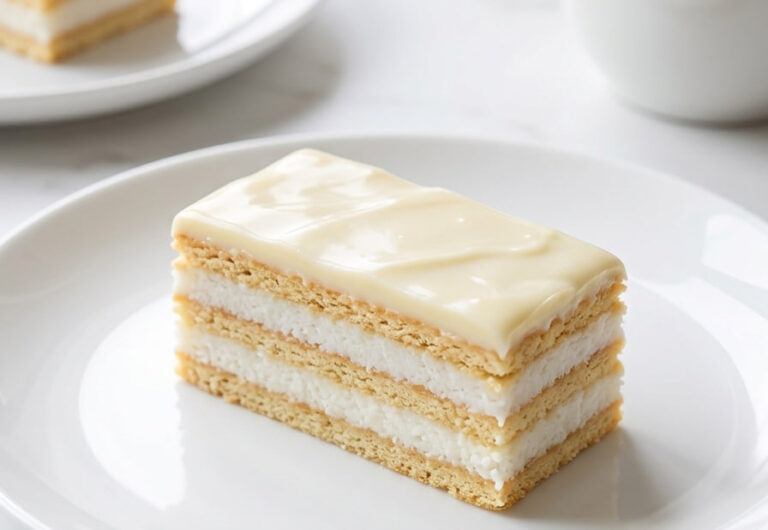 Bela Bajadera Bez Pečenja – Raskošni Slojeviti Kolač Od Kokosa I Keksa