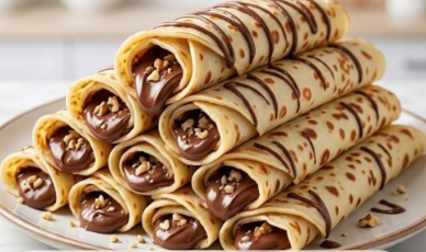 Jednostavan domaći recept za palačinke sa čokoladom i orasima | Lagane i tanke 😊