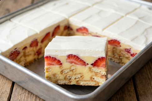 Nepečena Torta sa Jagodama: Brzi kremasti desert iz pleha