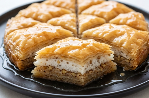 Tradicionalna Šam-Baklava sa Orasima: Vazdušasti i Bogati Kraljevski Desert