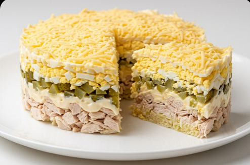 Slojevita Salata sa Piletinom: Raskošna slana torta za svako slavlje