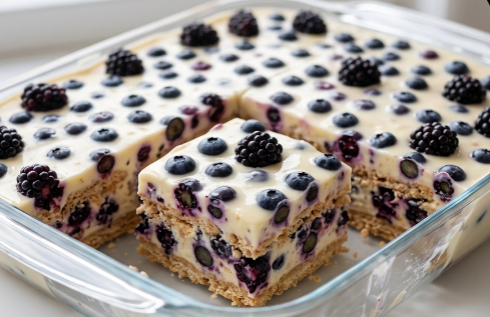 Brzi Kolač sa Šumskim Voćem: Kremasti No-Bake Desert koji Osvežava