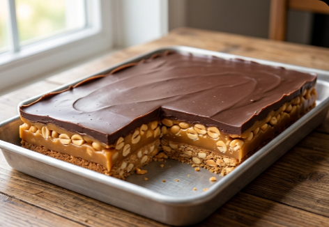 Snickers Kocke: Nepečeni kolač sa karamelom, kikirikijem i čokolado