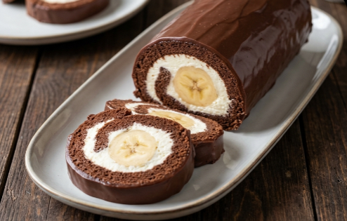 Čokoladni Rolat Sa Bananom – Najbolji Recept Za Brzi Kremasti Desert