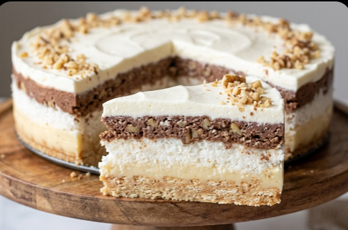 Čuvena Nepečena Pesak Torta: Raskošni desert iz tri sloja