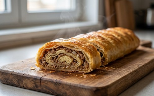 Slana Štrudla Sa Mesom – Najbolji Recept Za Sočnu I Hrskavu Pitu Od Gotovih Kora